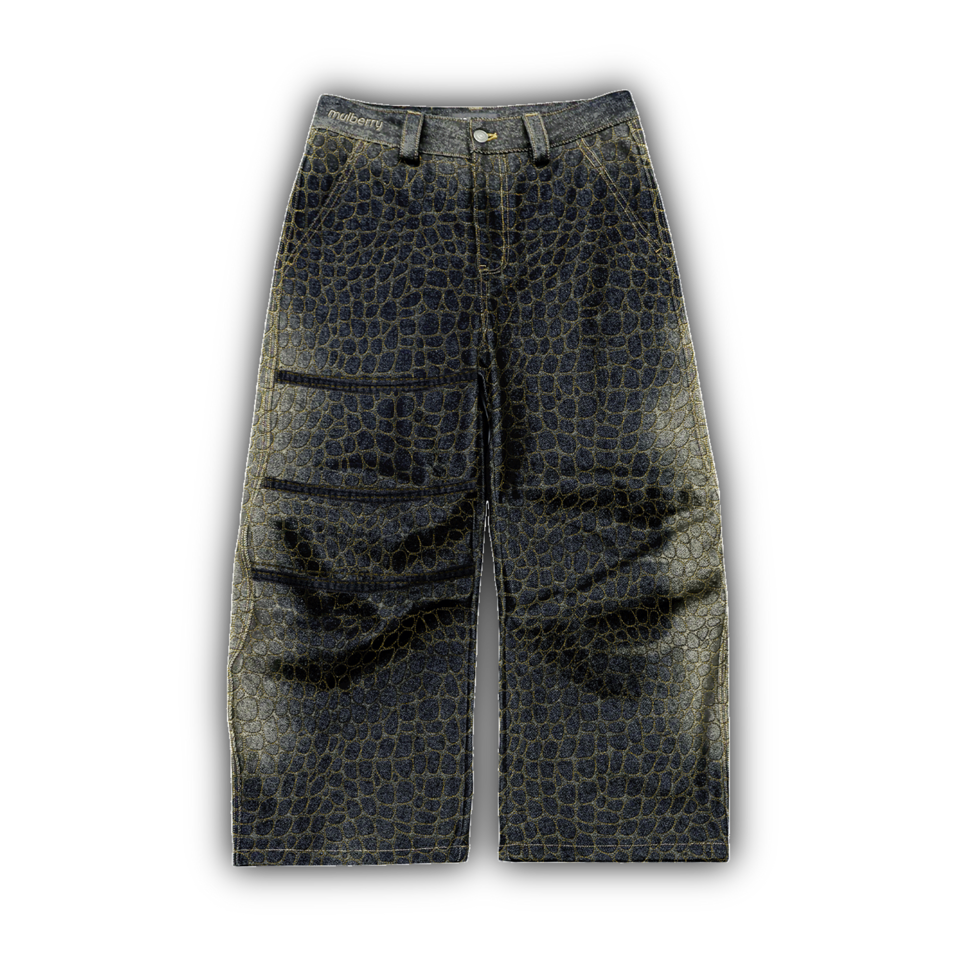 SNAKESKIN DENIM PANTS
